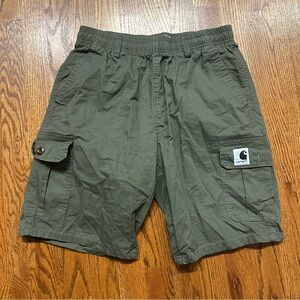 Carhartt WIP Cargo Shorts Mens Small Green Cotton Stretch Drawstring Skater